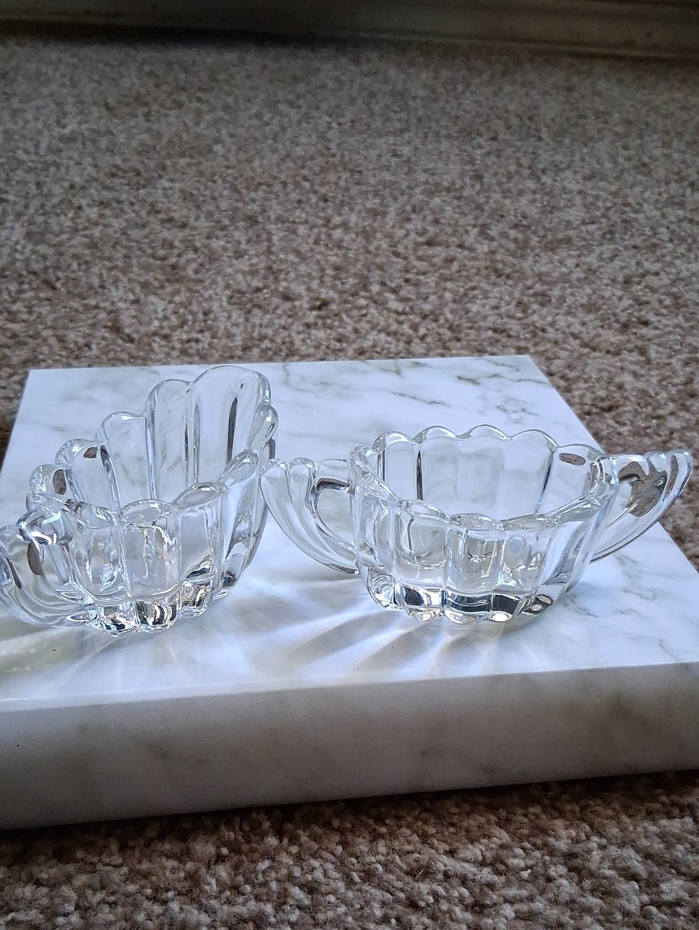 Heisey Vintage Creamer And Sugar Serving Set Excellent Condition